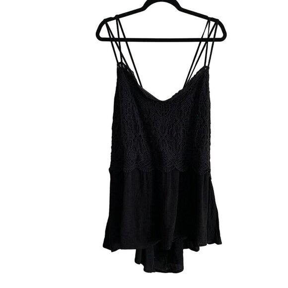 Maurices Women 3X Strappy Cross Back Vistas Solid Crochet Lace Peplum Cami NWT - Picture 3 of 12